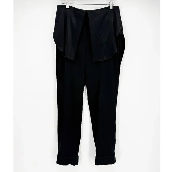 Hellessy Black Kooning satin trousers with shirttail overlay, size 4 - Picture 2 of 16
